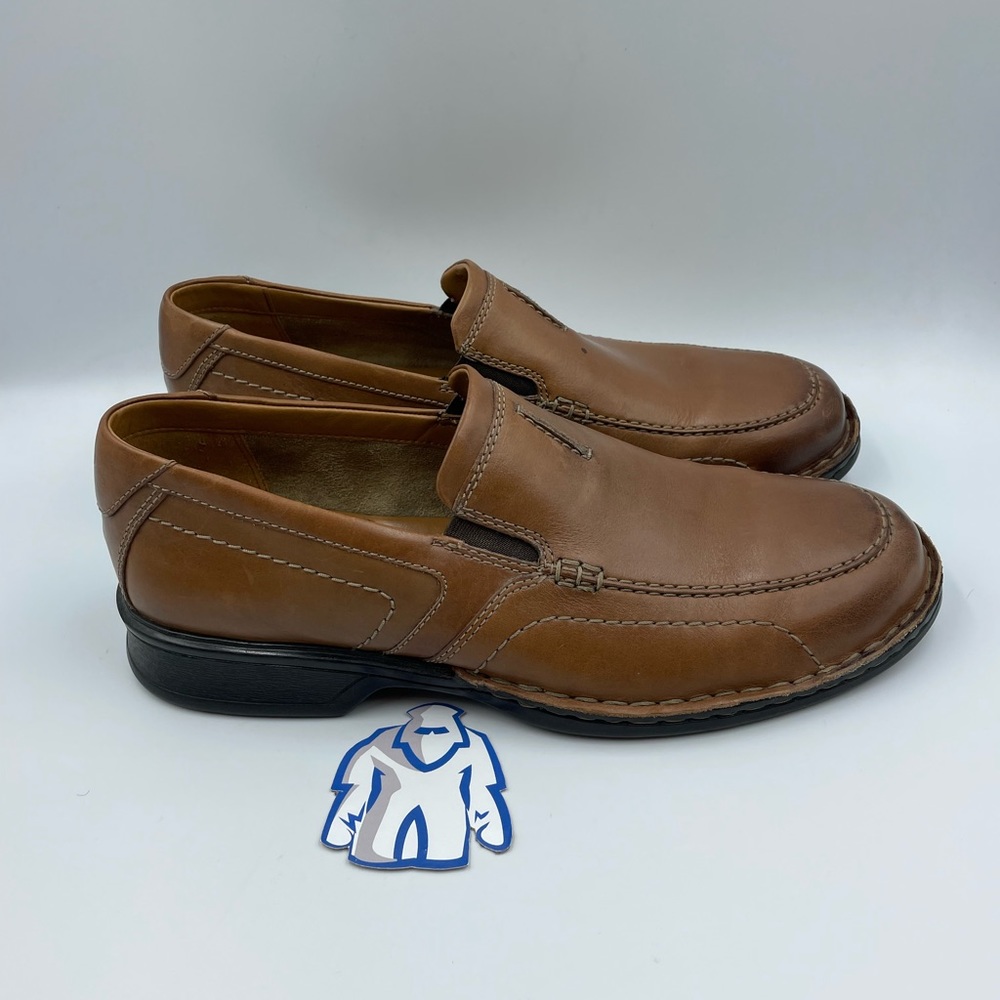 Clarks Escalade Brown Leather Slip-On Men’s Sz 11